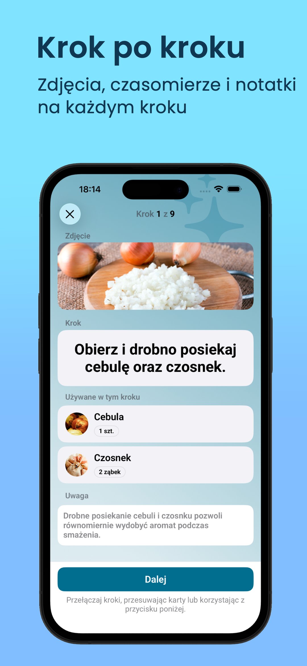 Krok po kroku: zdjęcia, minutniki i notatki do każdego kroku