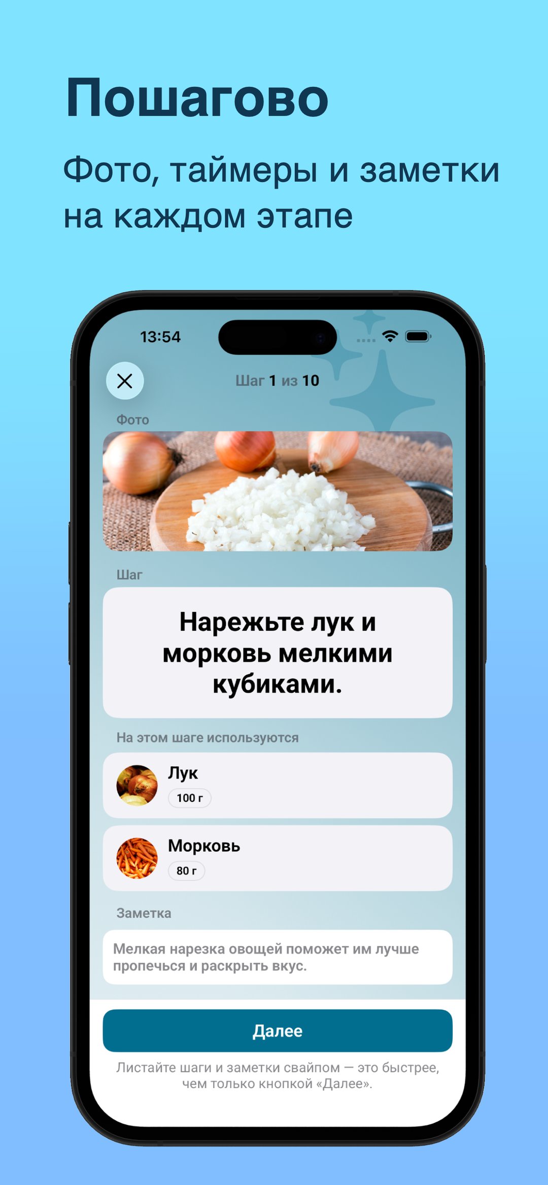 Пошагово — фото, таймеры и заметки для каждого шага