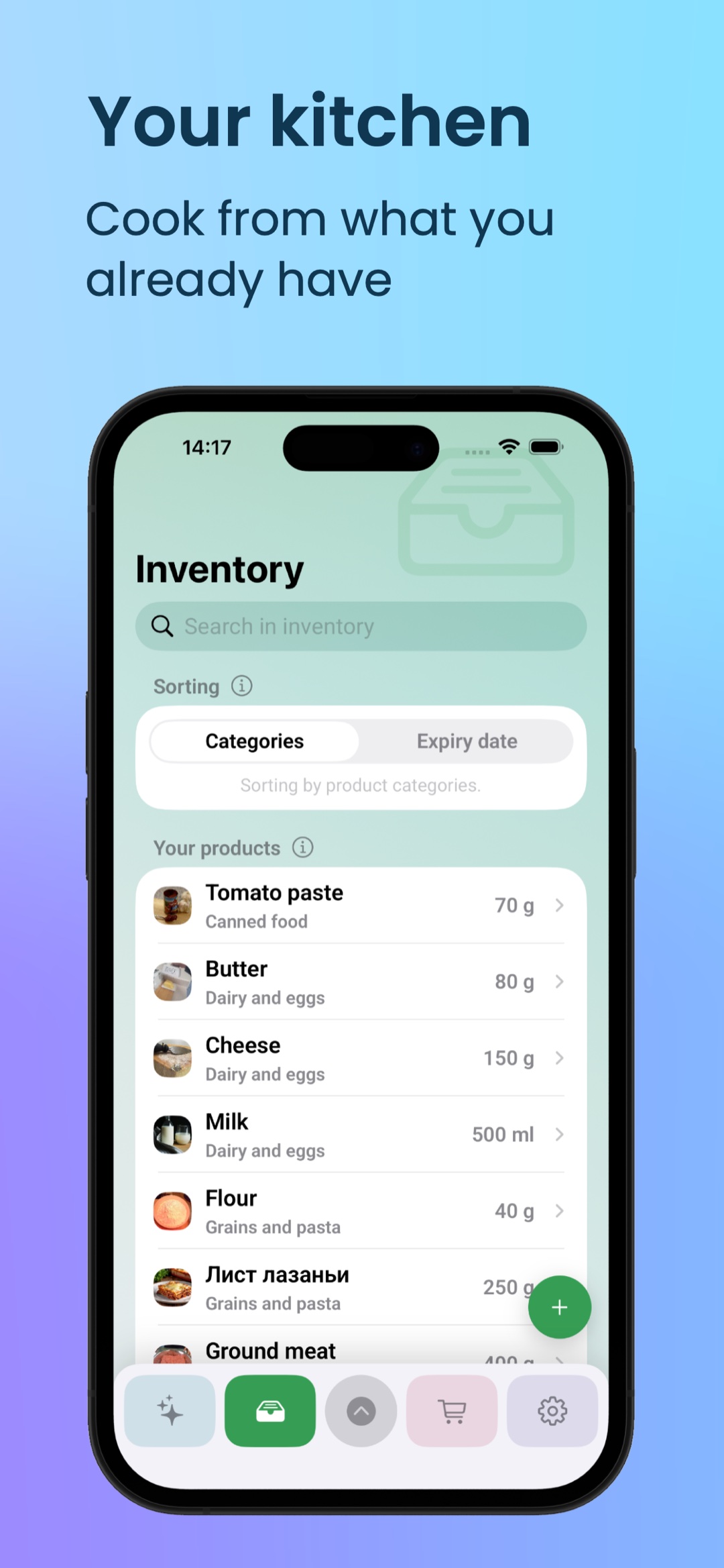 Your kitchen — cook from what you already have